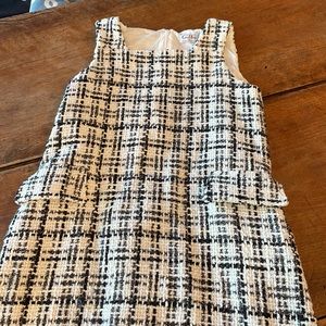 Boucle black & white shift dress